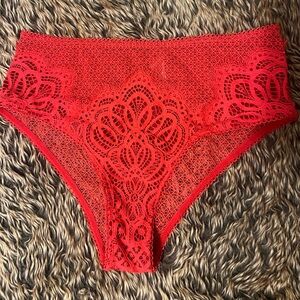 Victoria's Secret Dream Angels Red Lace Mid-Rise Cheeky Panties